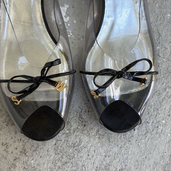 Stuart Weitzman Women's Black Slide Sandals - Picture 5 of 11